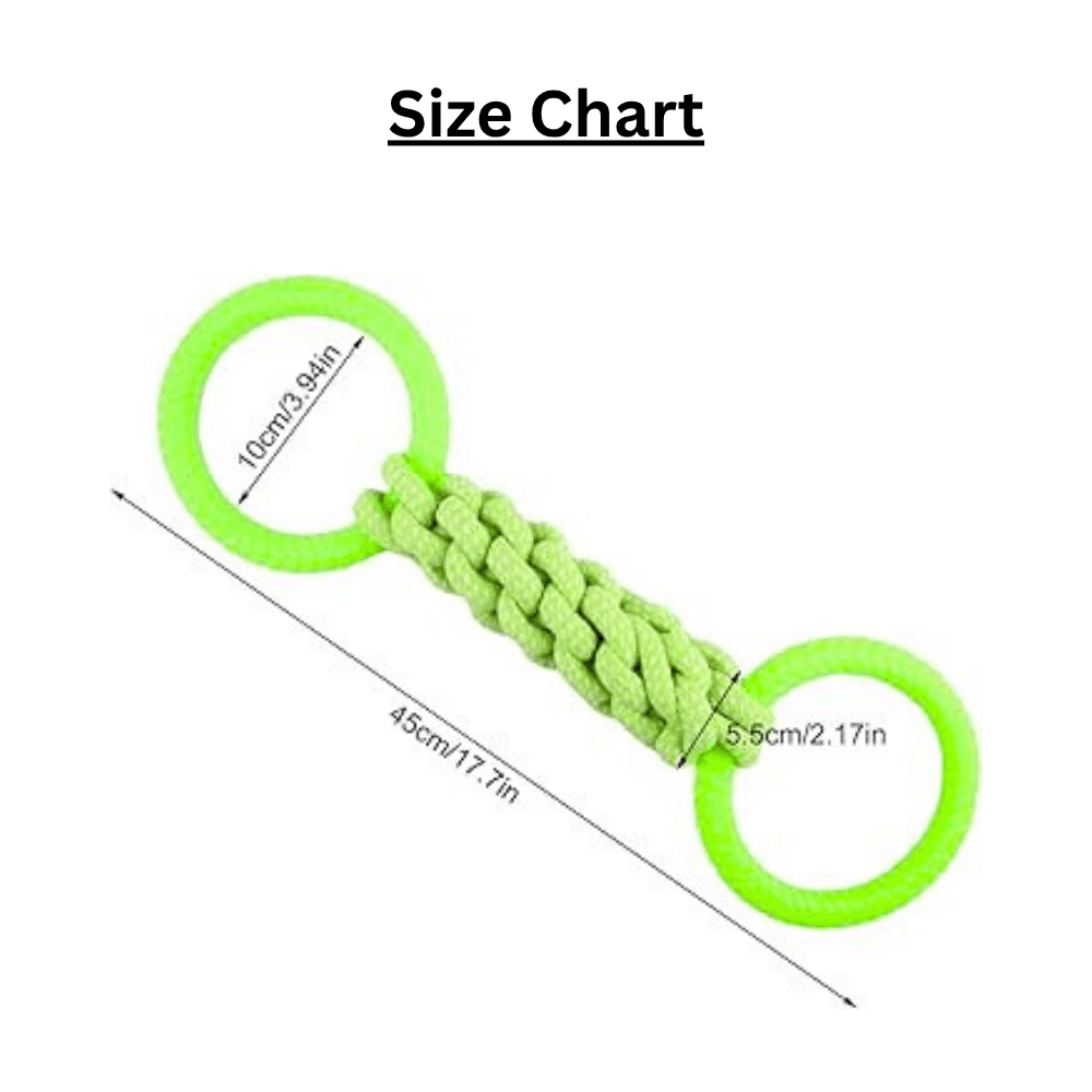 Flexible Rubber Ring & Rope Tug Dog Toy