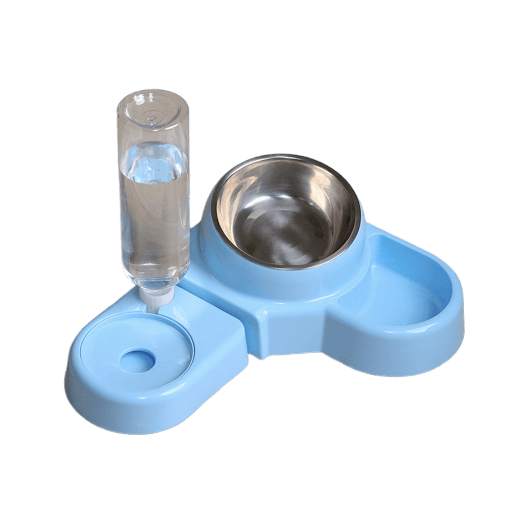 Premium 3 in 1 Food Bowl with Water Pot for Cats & Dogs