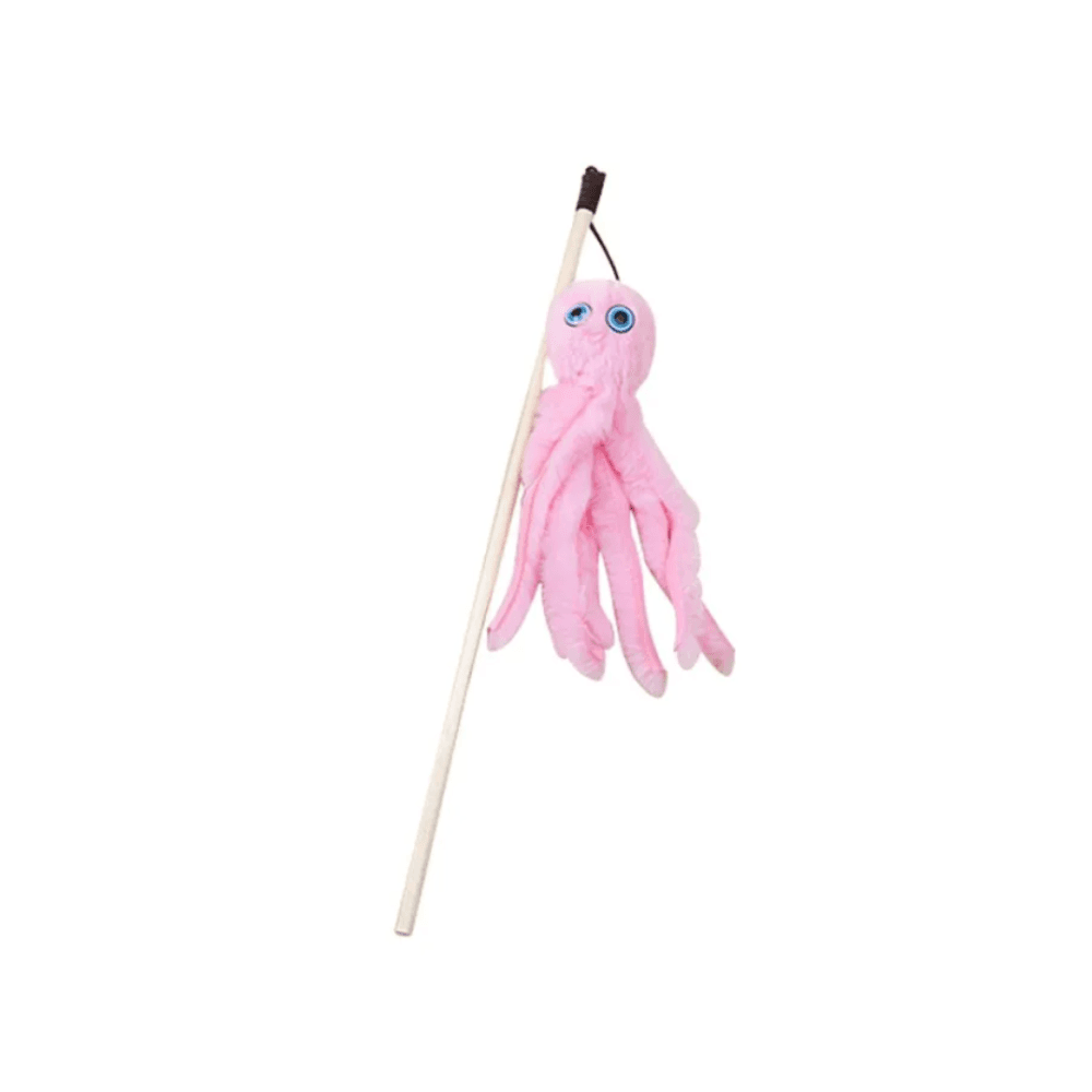 Wooden Stick Cat Teaser Toy Octopus Shape