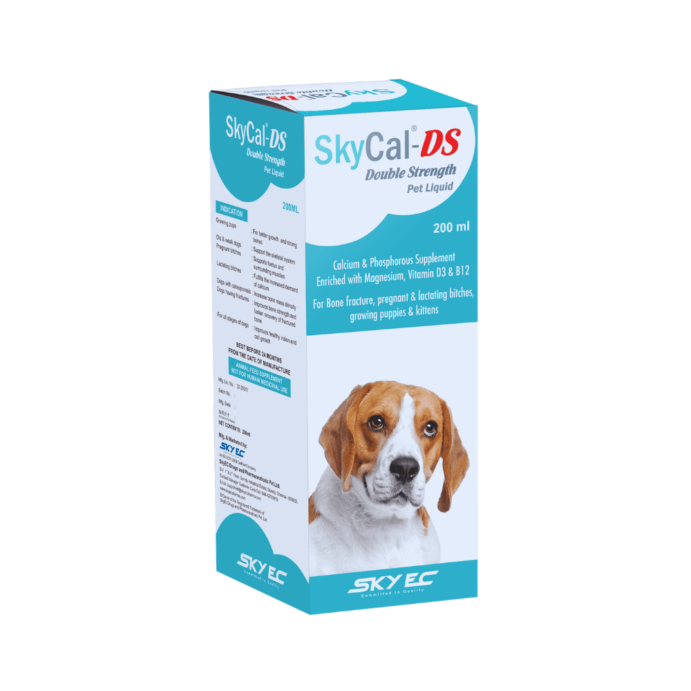 Skycal Pet Calcium Vitamin Syrup for Better Growth & Strong Bones for Cats & Dogs 200ml