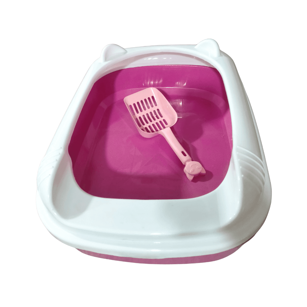 Meow Ear Half Enclosed Cat Litter Box with Scoop