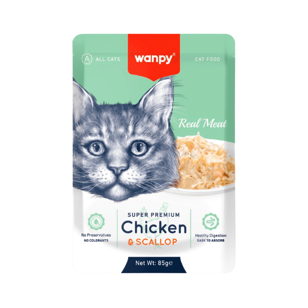 Wanpy Super Premium Cat Pouch Chicken & Scallop 85g