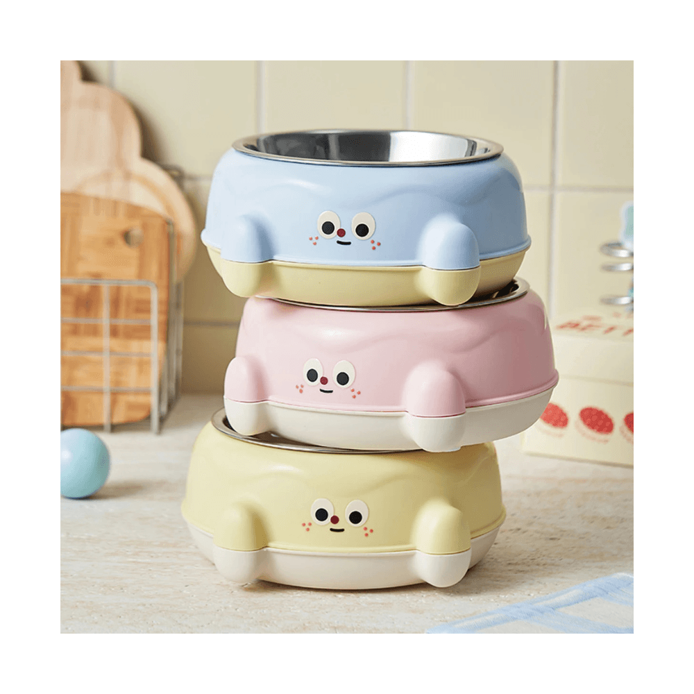 Cute Pet Feeding Bowl - Stainless Steel Inner Food bowl