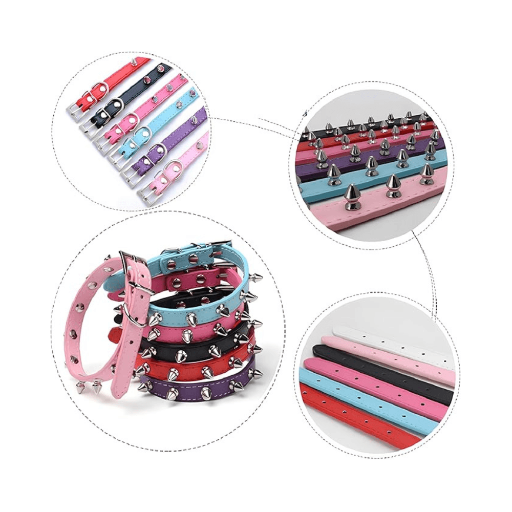 Spiked Rivet Dog Collar for Small Dogs