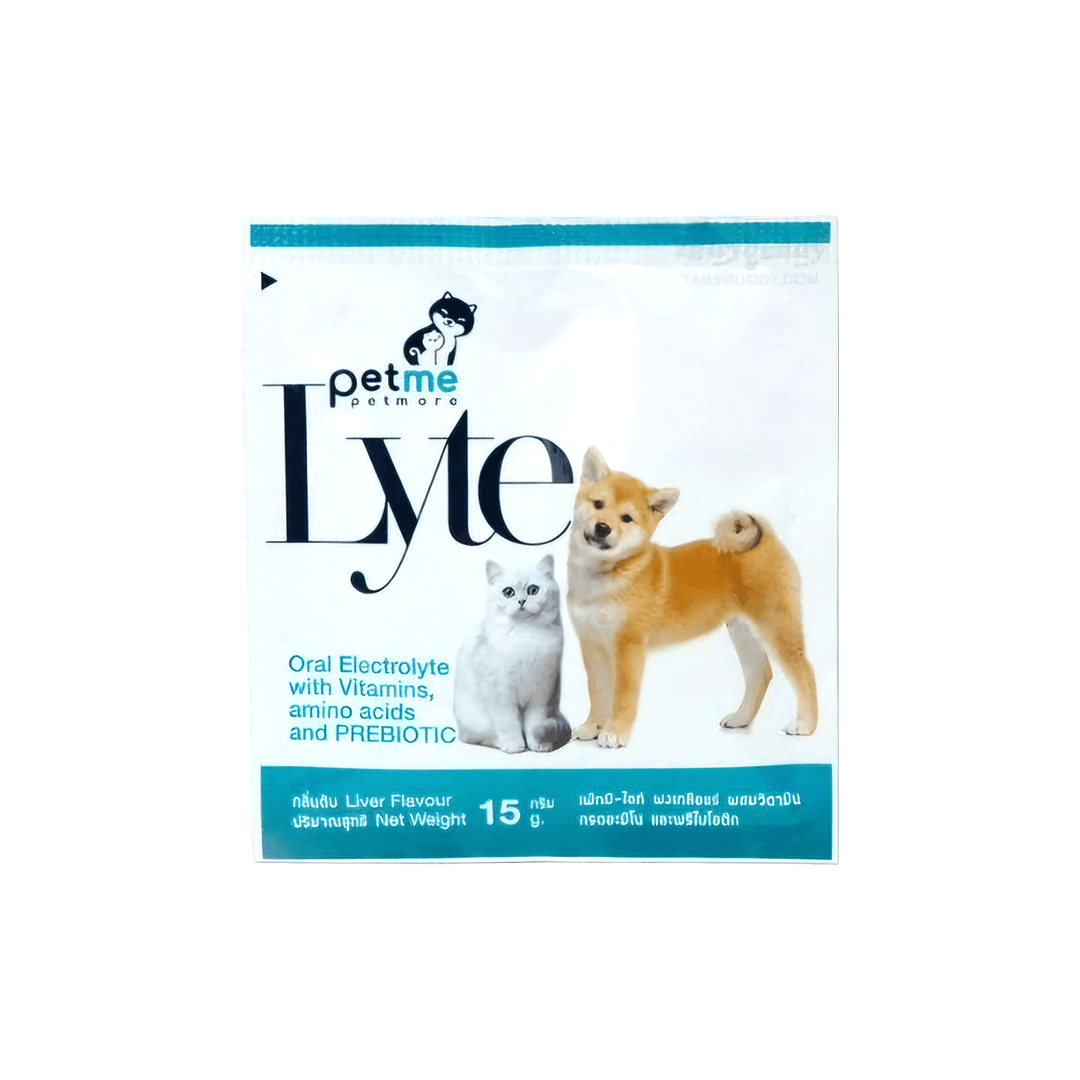 Petme Lyte Oral Electrolyte with Vitamins, Amino Acids and Prebiotic for Dogs and Cats 15g