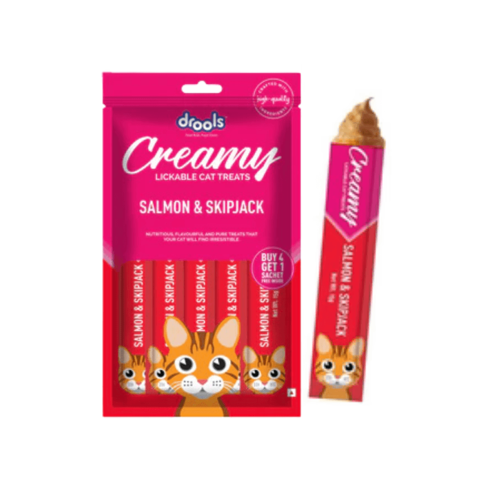 Drools Creamy Cat Treat Salmon & Skipjack 5 Sticks Pack 75g