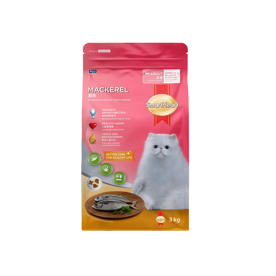 SmartHeart Adult Cat Food Mackerel 3kg