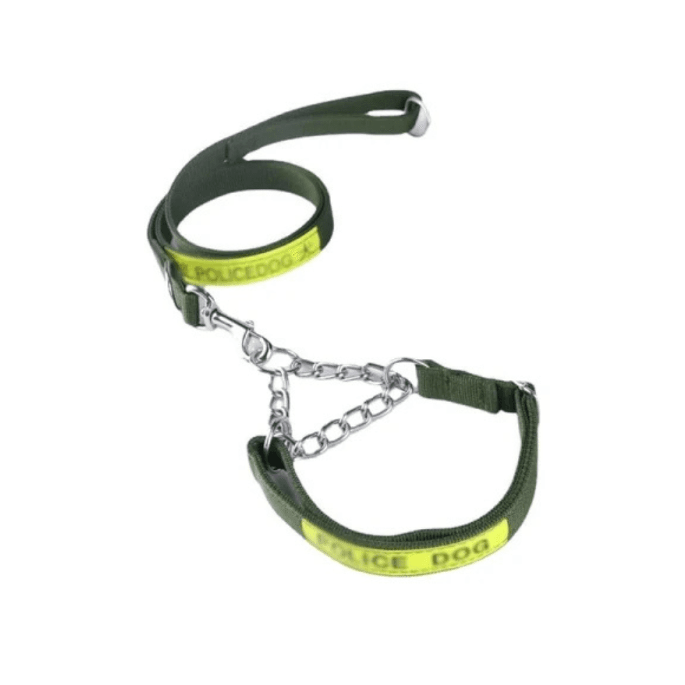 Premium Police Dog Printed Adjustable Harness with Leash