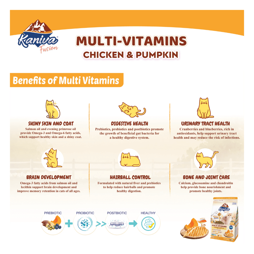 Kaniva Fusion MULTI-VITAMIN Cat Food Chicken & Pumpkin 500g for All Ages