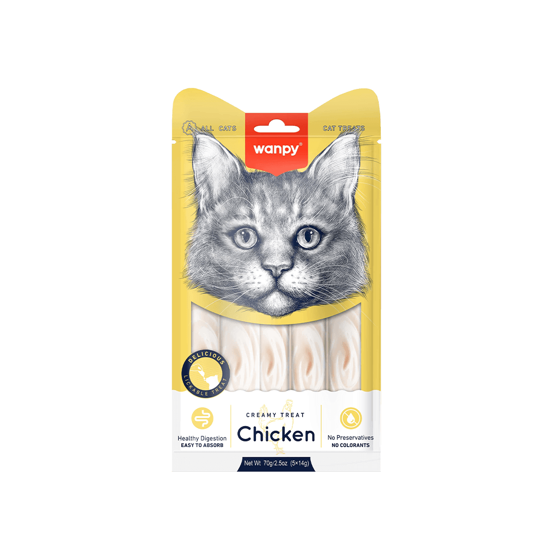 Wanpy Creamy Cat Treat Chicken 70gm (5 pieces Pack)