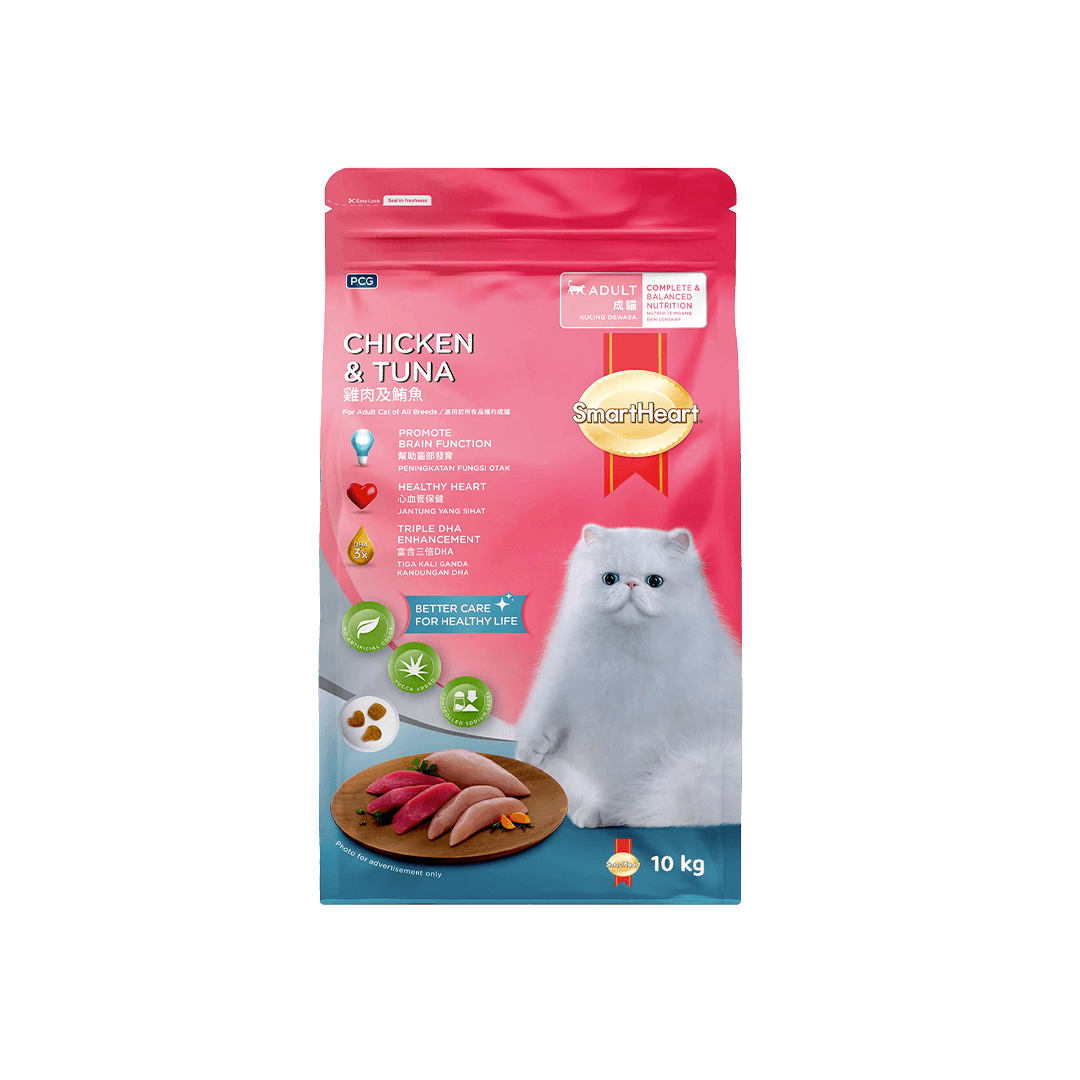 SmartHeart Adult Cat Food Chicken & Tuna 10kg