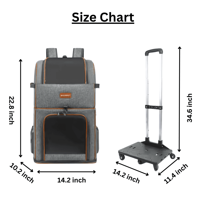 Moorpet Double Layer Breathable Trolley Case Pet Carrier
