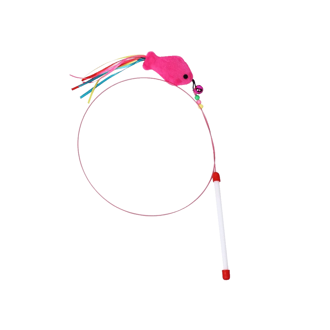 Flexible Fish Stick Teaser Toy with Bell