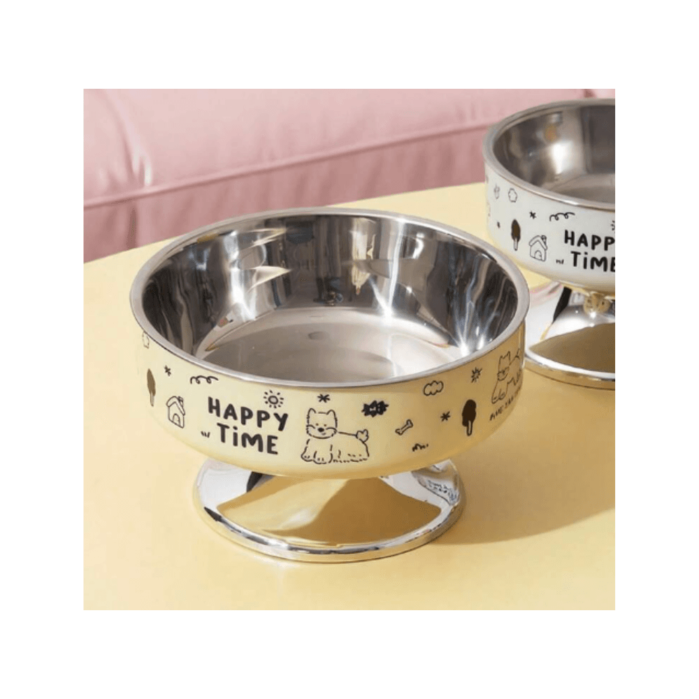 Happy Time Large Stainless Steel Cat Food Bowl