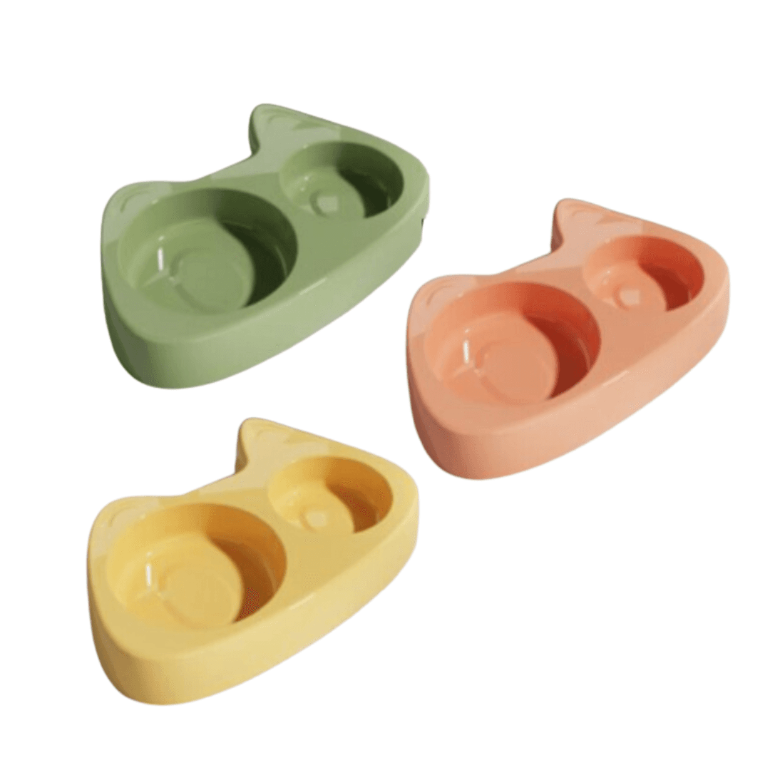 Water & Food Double Bowl for Cats & Dogs