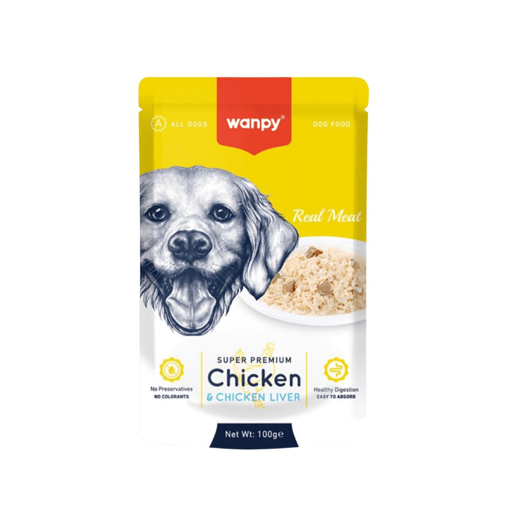 Wanpy Super Premium Dog Pouch Chicken & Chicken Liver 100g