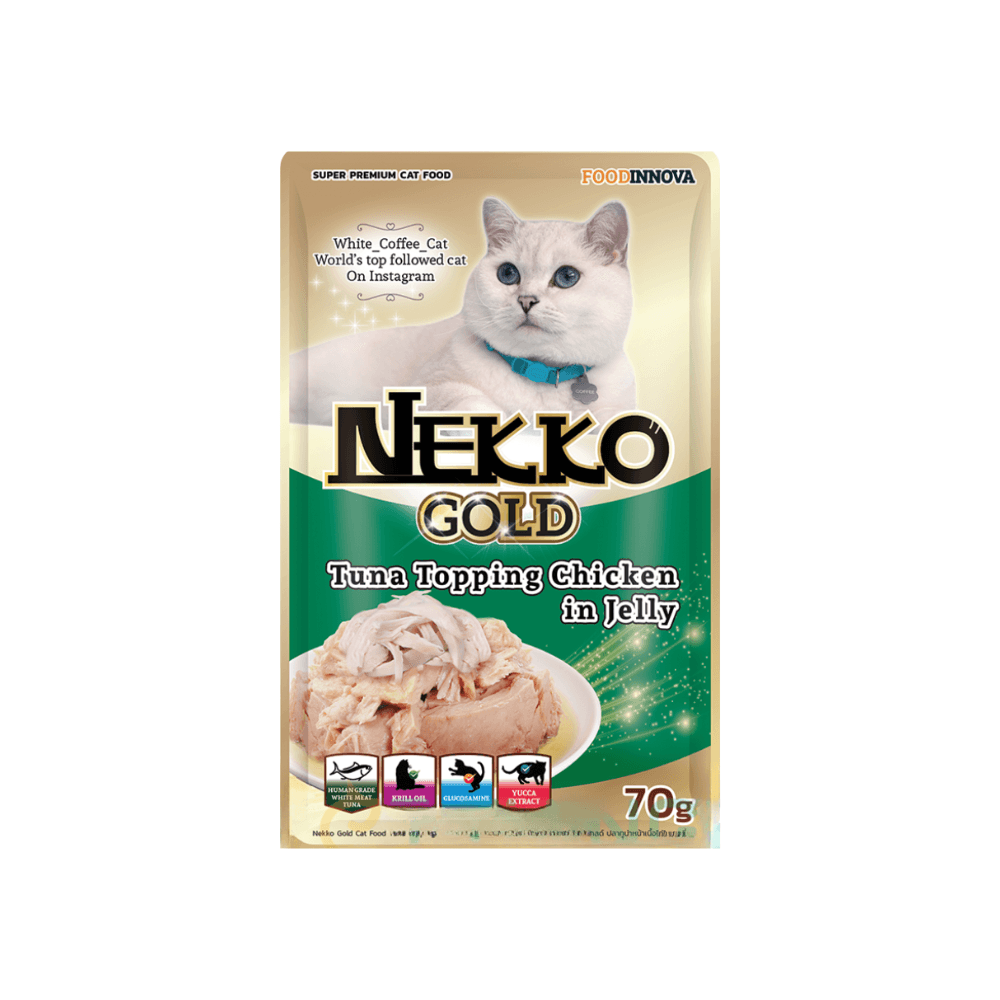 Nekko Gold Pouch Tuna Topping Chicken in Jelly 70g