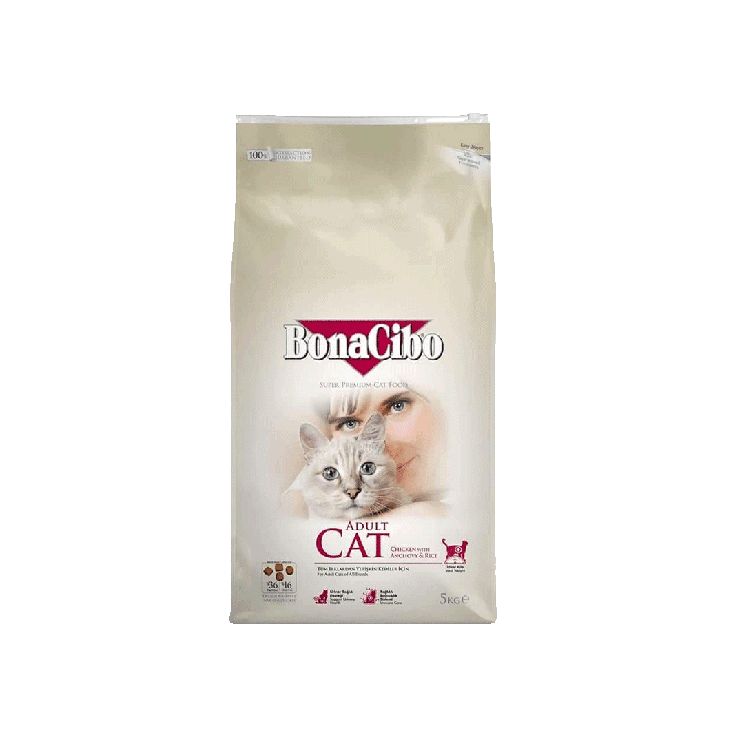 BonaCibo Adult Cat Food Chicken & Rice with Anchovy 5kg
