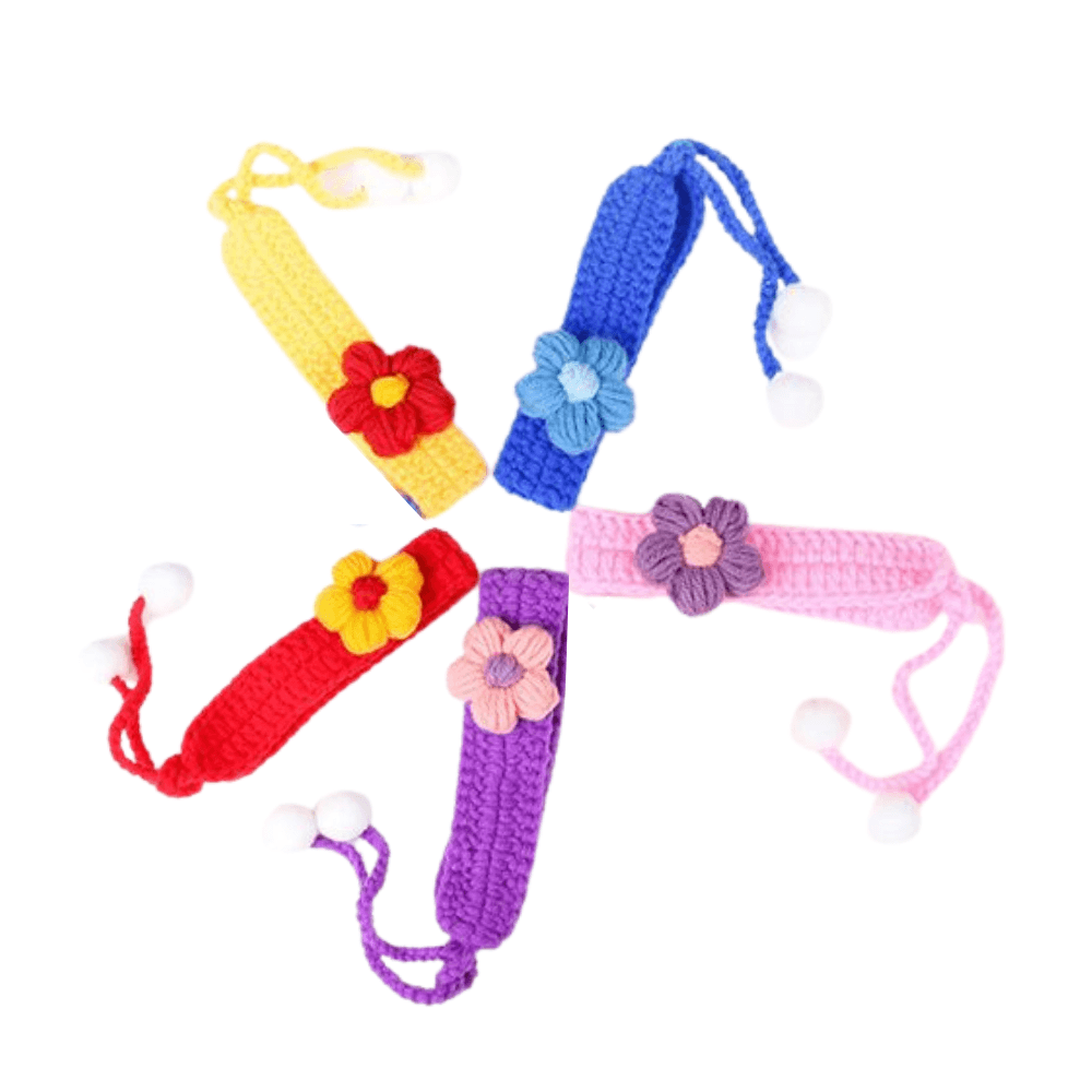 Handmade Crochet Wool Flower Bow Tie Collar Belt
