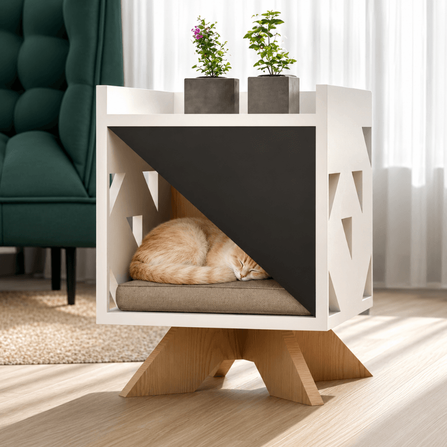 The Crystal Nook Wooden Cat House