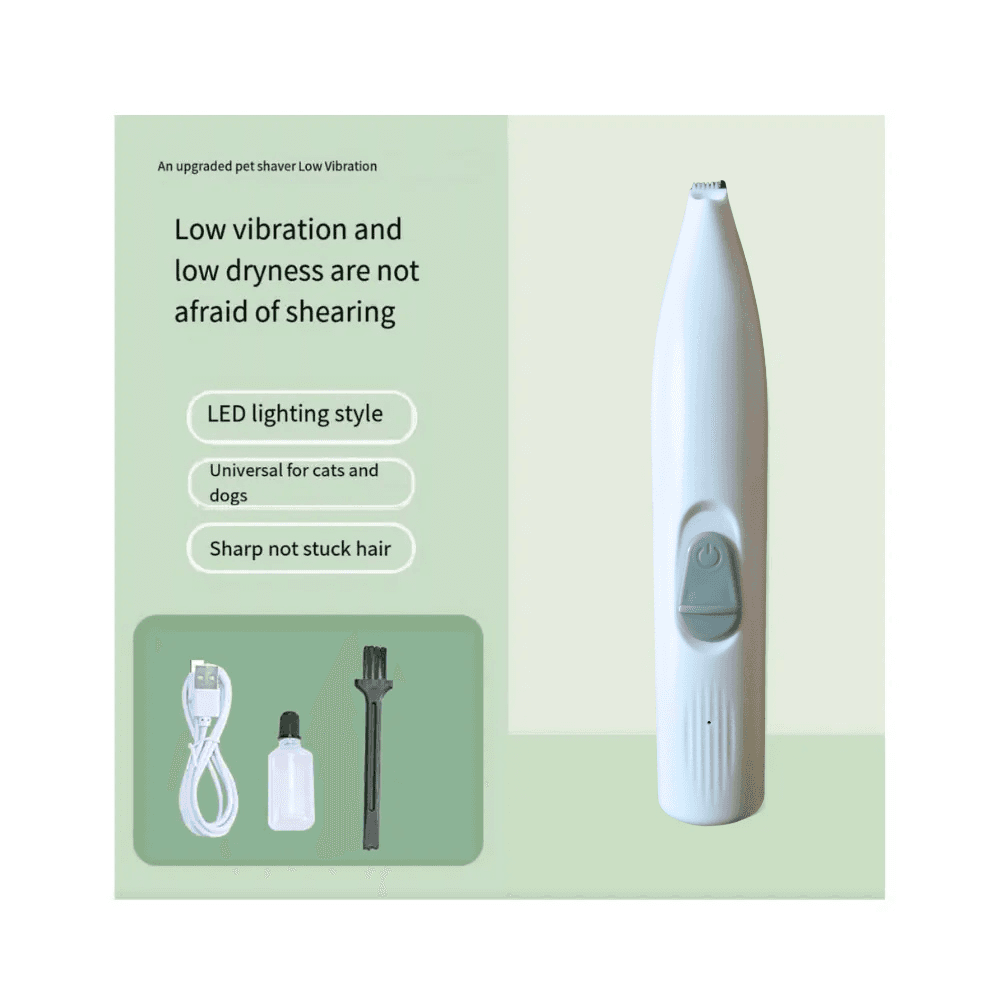 Rechargeable Cat & Dog Grooming Paw Trimmer for Pedicure, Nose, Ear, and Eye Fur Remover