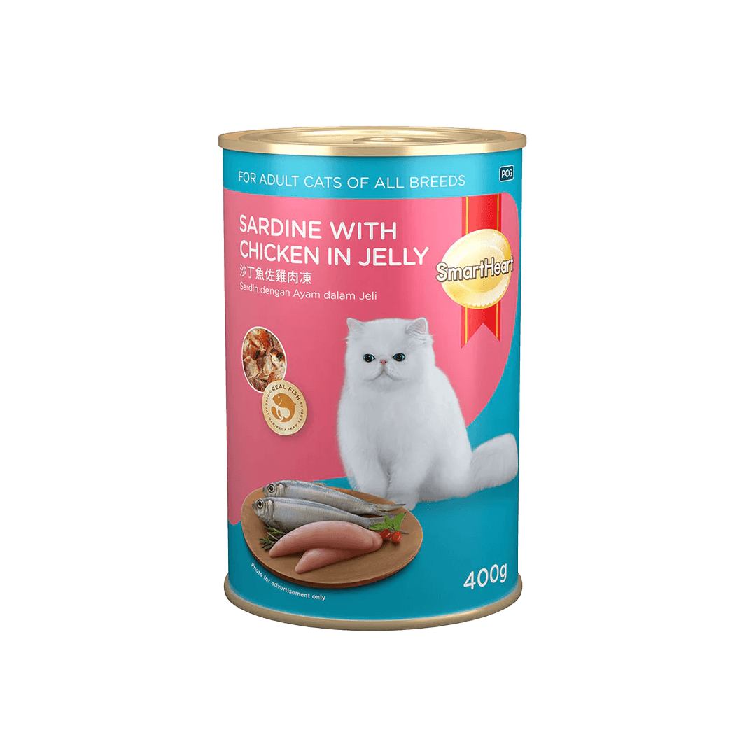 SmartHeart Adult Cat Canned Food Sardine with Chicken in Jelly 400g