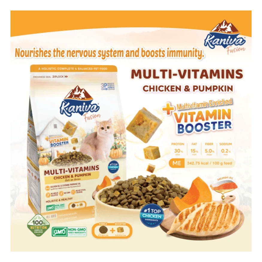 Kaniva Fusion MULTI-VITAMIN Cat Food Chicken & Pumpkin 500g for All Ages
