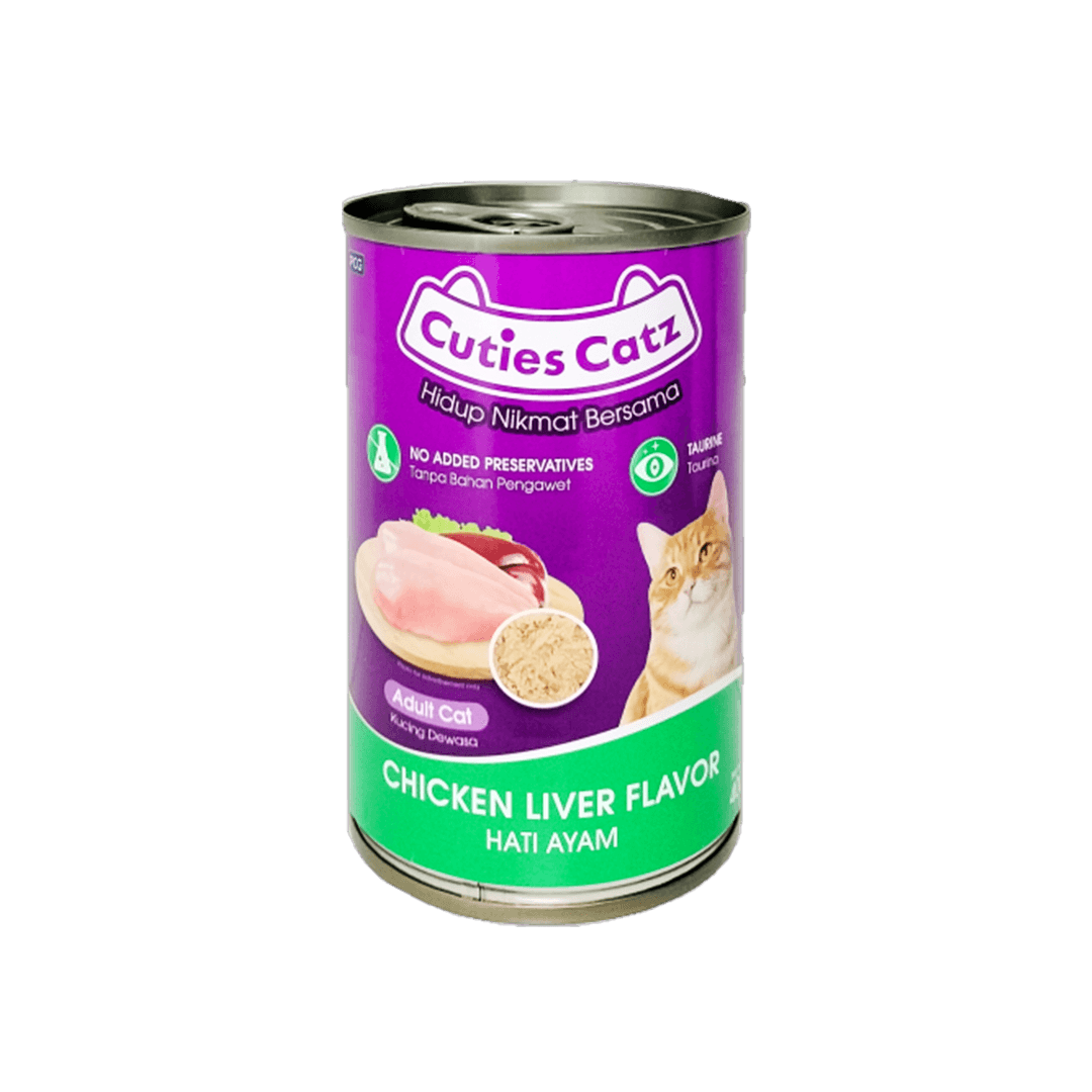 Cuties Catz Adult Cat Canned Food Chicken Liver 400g