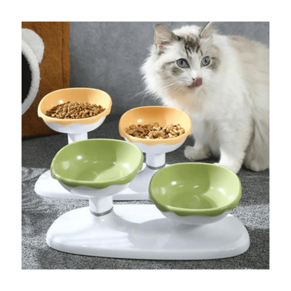 Multifunctional Adjustable Height Neck Protection Double Pet Feeding Bowl
