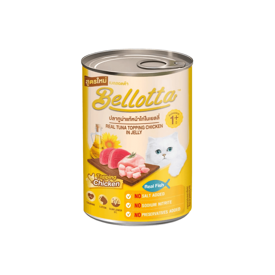 Bellotta Can Real Tuna Topping Chicken in Jelly 400gm