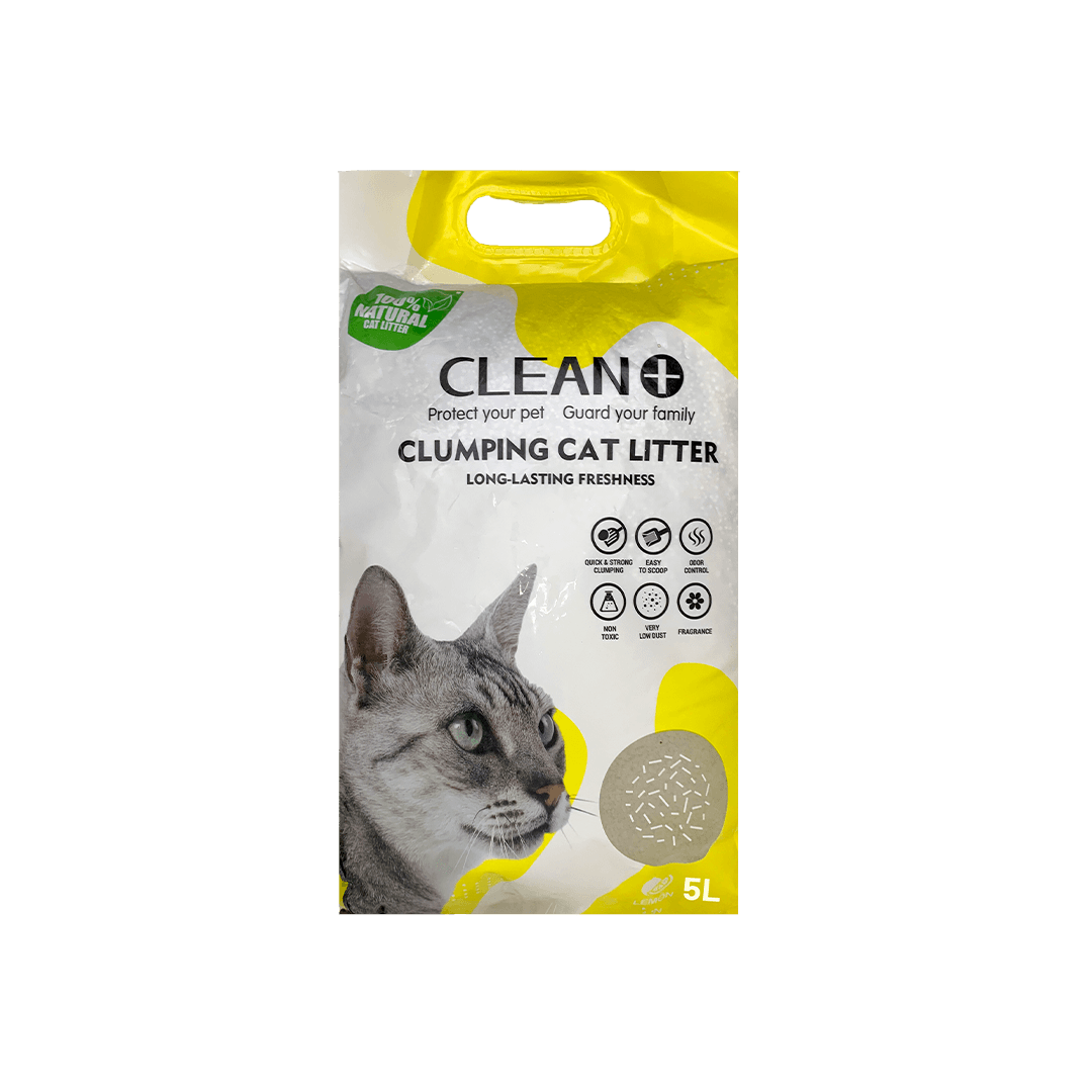 Clean Plus Clumping Cat Litter Lemon 5L