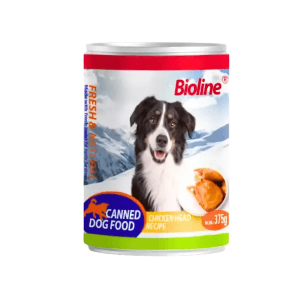 Bioline Dog Canned Food Chicken Head Recipe 375g