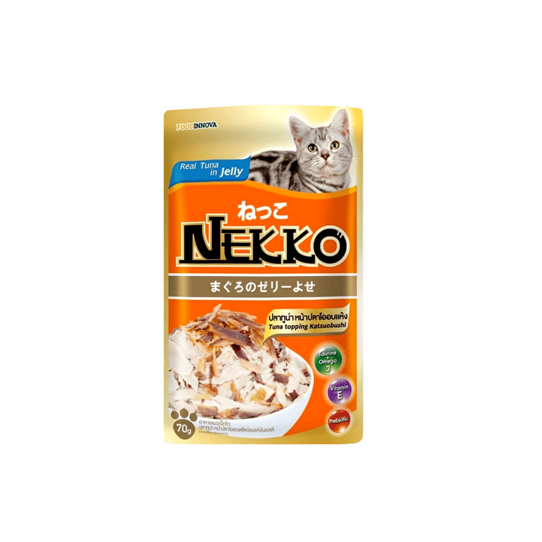 Nekko Pouch Real Tuna Topping Katsuobushi in Jelly 70g