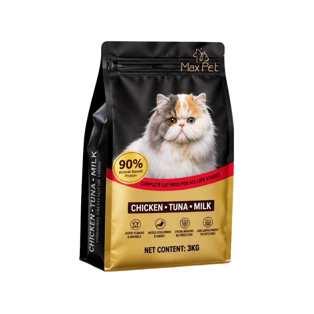 MaxPet Cat Food Chicken, Tuna & Milk 3kg for All Life Stages