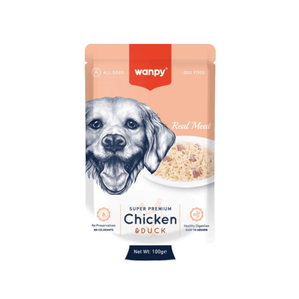 Wanpy Super Premium Dog Pouch Chicken & Duck 100g