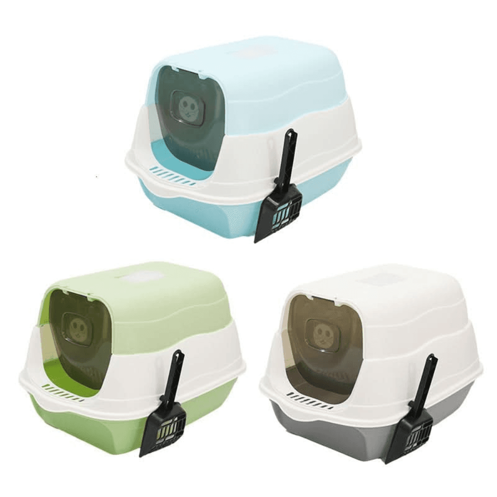 Fully Enclosed Cat Litter Box with Scoop