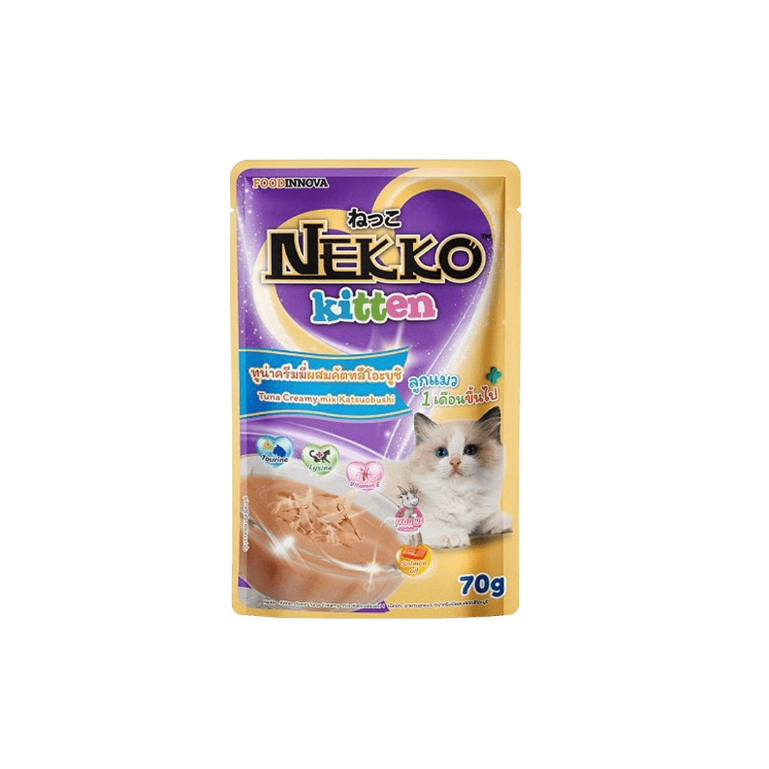 Nekko Kitten Pouch Tuna Creamy Mix Katsuobushi 70g