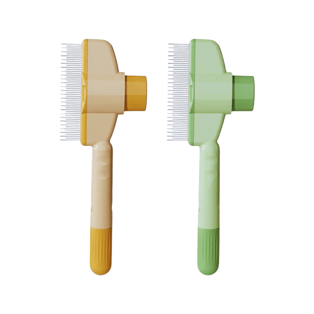 Self-Cleaning Tick & Flea Comb Grooming Brush & Fur Remover for Cats & Dogs