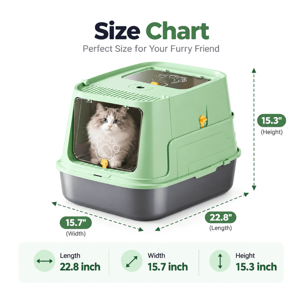 High-Quality Fully Covered Stainless Steel Cat Litter Box