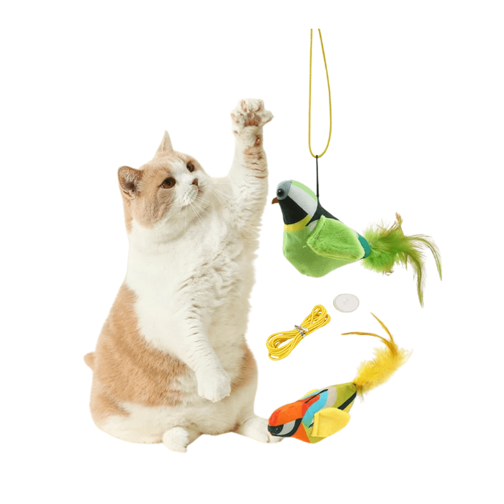 Interactive Hanging Bird Catnip Stick Toy for Cats