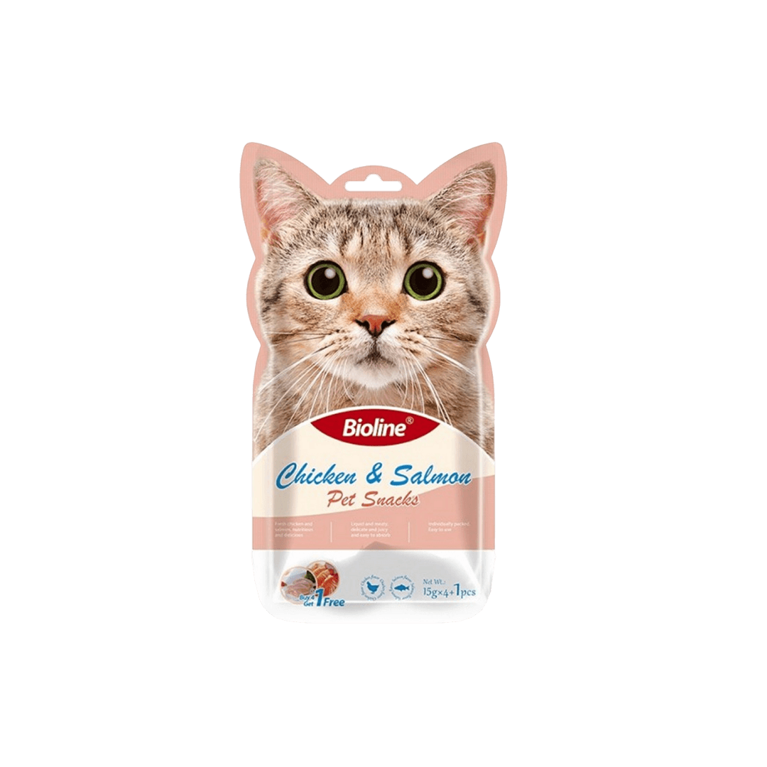 Bioline Cat Treats Chicken & Salmon 15gX5