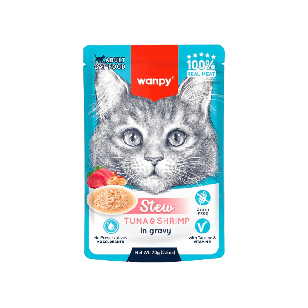 Wanpy Stew in Gravy Pouch Adult Tuna & Shrimp 70gm