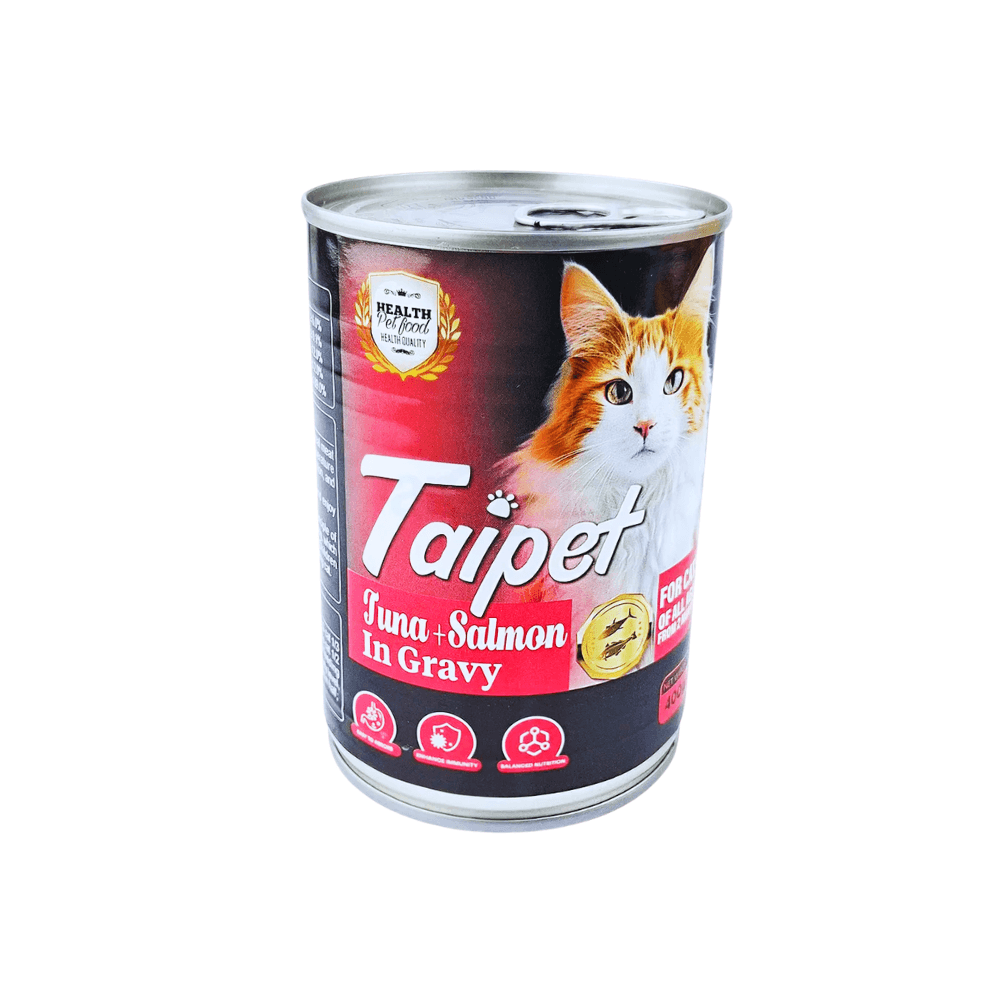 Taipet Cat Canned Food Tuna & Salmon in Gravy for All Ages 400g
