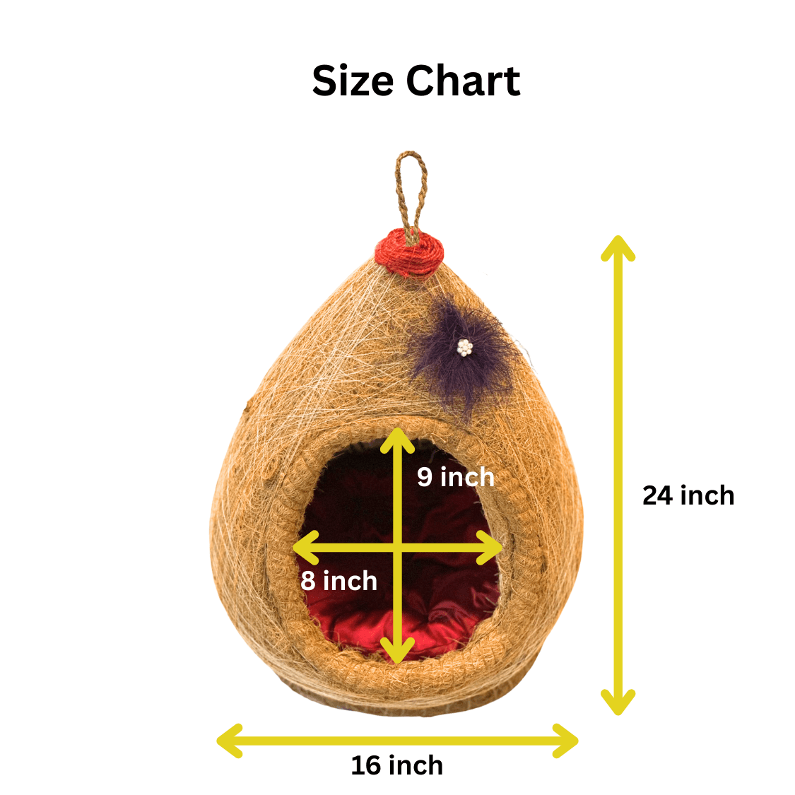 Eco-Friendly Handmade Cat House with Soft Cushion