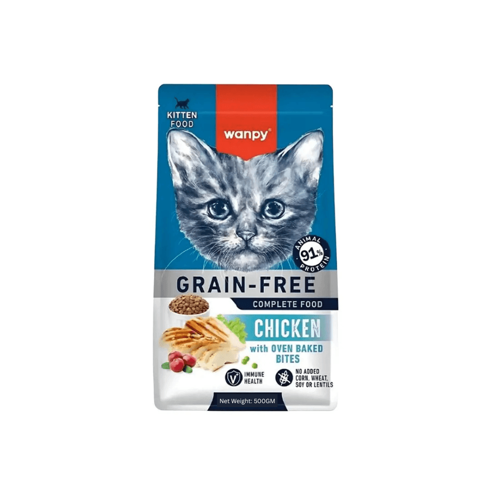Wanpy Grain Free Super Premium Dry Cat Food Kitten Chicken 500g