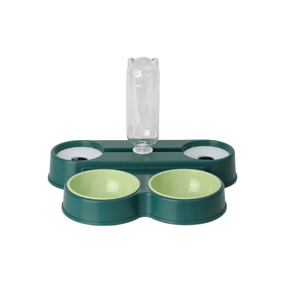 4-in-1 Feeding Bowl Set with Water Pot for Cats & Dogs