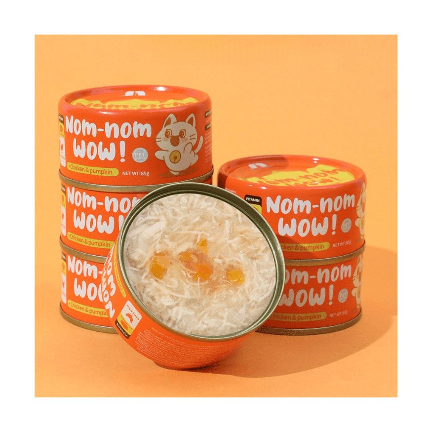 Nom Nom WOW Cat Food Soup Can - Chicken & Pumpkin 85g