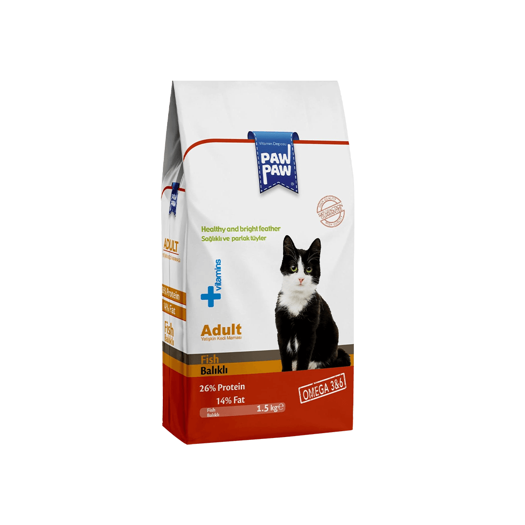 Paw Paw Adult Dry Cat Food Fish 1.5kg