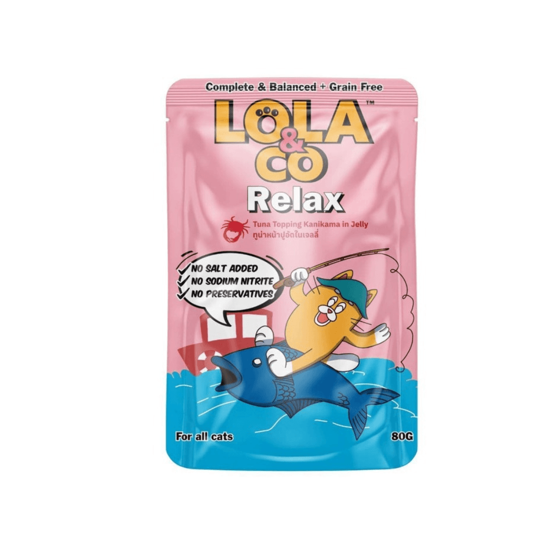 Lola & Co Relax Pouch Tuna Topping Kanikama in Jelly for All Cats 80g