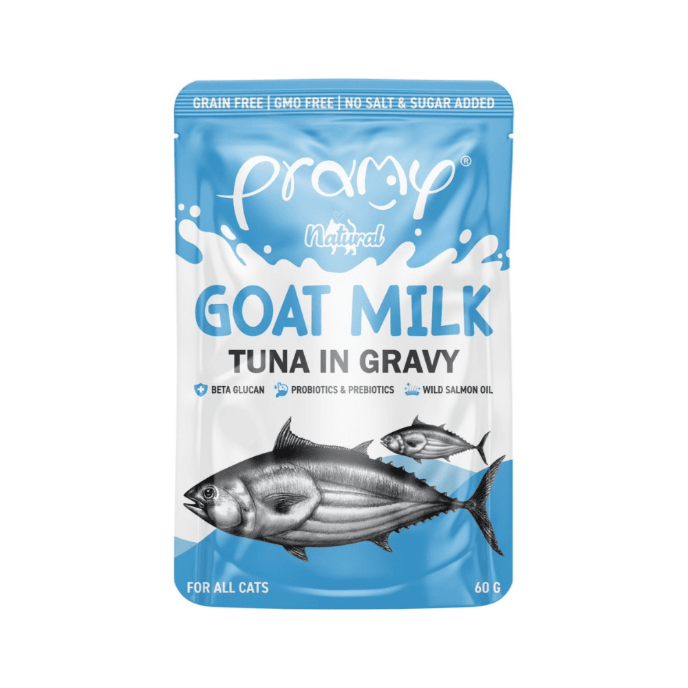 Pramy Premium Goat Milk Pouch with Tuna in Gravy 60g
